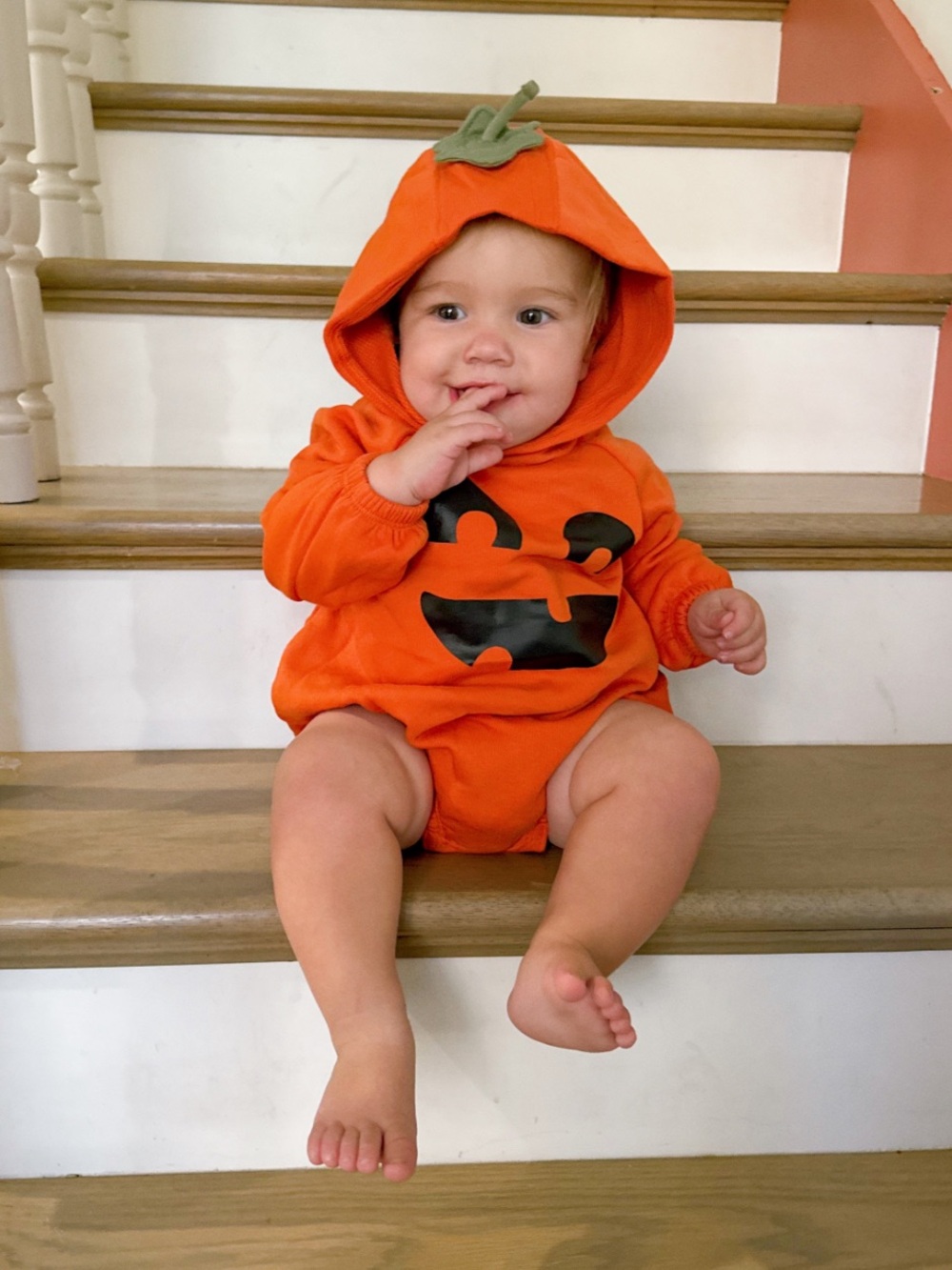 Old Navy Baby Pumpkin Halloween Hooded Romper 18-24M